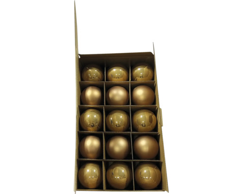 Lot de 30 boules de Noël en verre Ø 6 cm marron Lot de 30 boules de Noël en verre Ø 6 cm marron