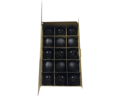Lot de 30 boules de Noël en verre Ø 6 cm noir Lot de 30 boules de Noël en verre Ø 6 cm noir