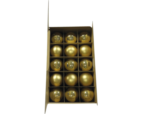 Lot de 30 boules de Noël en verre Ø 6 cm or Lot de 30 boules de Noël en verre Ø 6 cm or