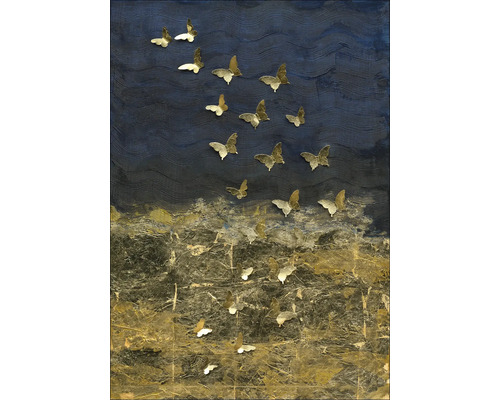 Leinwandbild Original Golden Butterflies II 70x100 cm