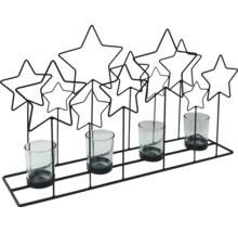 Dekorative Teelichthalterung mit Sternen und vier Gläsern