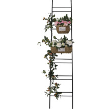 Échelle décorative avec deux paniers et fleurs artificielles