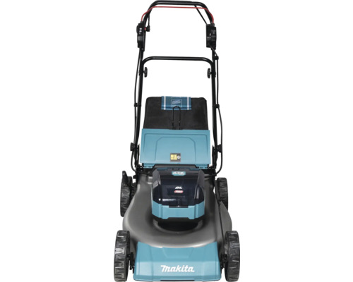 Vue de dessus d''une tondeuse à gazon sans fil Makita