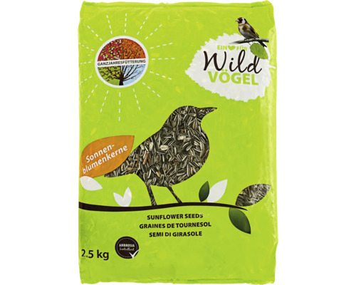 Wildvogelfutter Ein Herz für Wildvögel HFW Sonnenblumenkerne 2,5kg auch zur Ganzjahresvogelfütterung, Ambrosia kontrolliert