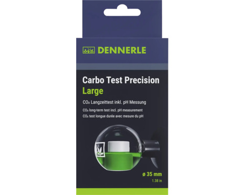 Test permanent Dennerle Carbo test CO2 Précision Large 35 mm, avec liquide indicateur, en verre cristallin