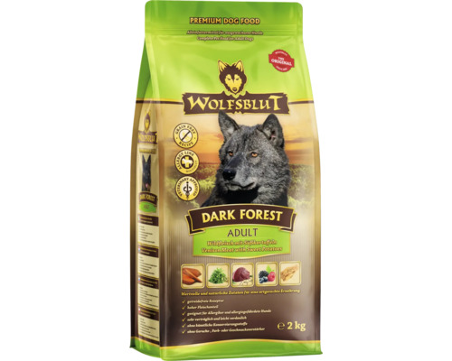 Wolfsblut Trockenfutter Dark Forest Adult mit Wild und Süßkartoffeln in 2 Kilogramm Packung