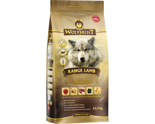 Wolfsblut Range Lamb Adult Trockenfutter für Hunde im 12,5 Kilogramm Sack
