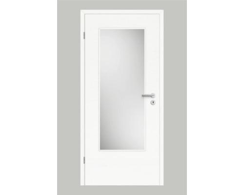 Porte d'intérieur Pertura Yori CPL blanc Masera transversal 86,0x198,5 cm gauche avec découpe G3 (sans verre)