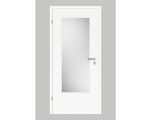 Porte d'intérieur Pertura Yori CPL blanc Masera transversal 98,5x198,5 cm gauche avec découpe G3 (sans verre)