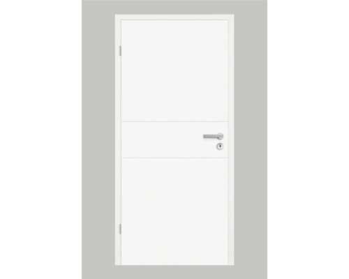 Porte d'intérieur Pertura Perla 09 laque blanche 86,0x198,5 cm gauche Porte intérieure blanche avec garniture de poignée