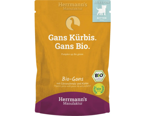 Herrmanns Manufaktur Katzenfutter Gans Kürbis Bio für Kitten