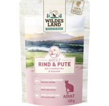 Wildes Land Adult nourriture pour chats bœuf et dinde 100 grammes