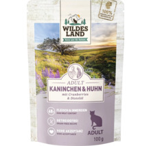 Wildes Land nourriture pour chat adulte lapin et poulet 100 grammes