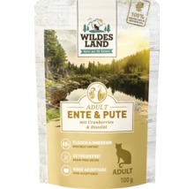 Wildes Land aliment pour chat adulte canard et dinde 100 grammes