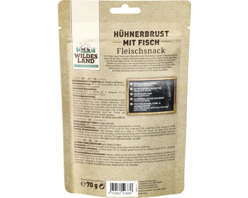 Wildes Land Hühnerbrust mit Fisch Fleischsnack Verpackung
