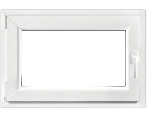 Fenêtre de cave oscillo-battante en plastique RAL 9016 blanc de signalisation 600x400 mm tirant gauche