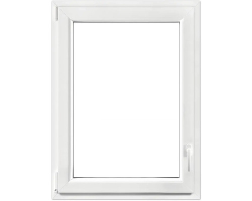 Fenêtre de cave oscillo-battante en plastique RAL 9016 blanc de signalisation 600x800 mm tirant gauche