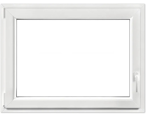 Fenêtre de cave oscillo-battante en plastique RAL 9016 blanc de signalisation 800x600 mm tirant gauche