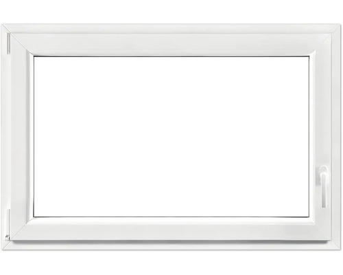 Fenêtre de cave oscillo-battante en plastique RAL 9016 blanc de signalisation 900x600 mm tirant gauche