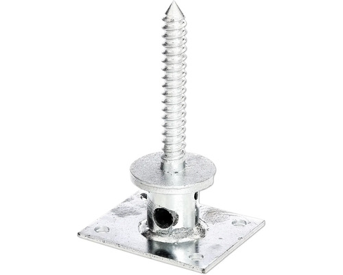 Supports de poteaux pour fixation en bois baché 120 x 140 mm galvanisé à chaud Ancre de sol à enfoncer métallique avec filetage