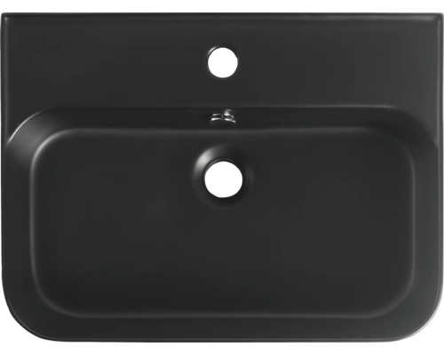 Schwarzes Keramik-Handwaschbecken zur Wandmontage