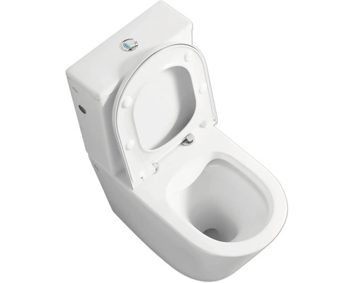 Photo de toilettes avec abattant ouvert