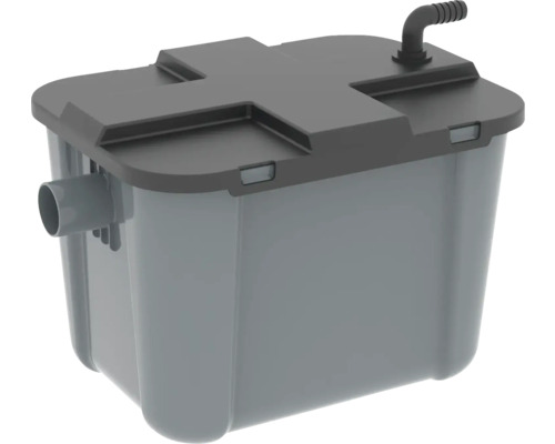 Graue Hebeanlage mit Deckel und Anschlüssen