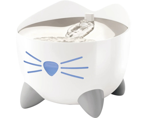 Abreuvoir pour chats catit Pixi Abreuvoir intelligent blanc & gris, 2 l, peut être programmé et géré grâce à l'appli gratuite, avec stérilisation UVC, élimine jusqu'à 99% des bactéries et des virus, insert en inox, fonatine pour chat