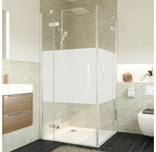 Cabine de douche avec protection visuelle partielle dans la salle de bain
