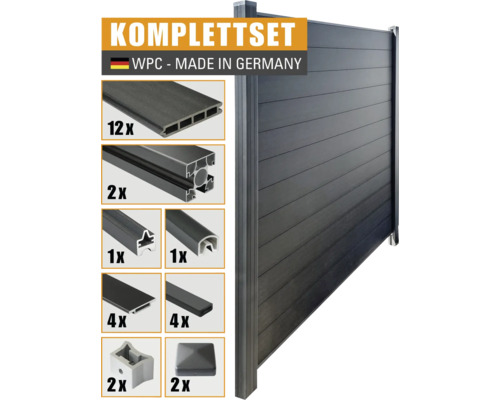 Kit complet de clôture en WPC d''Allemagne avec pièces détachées