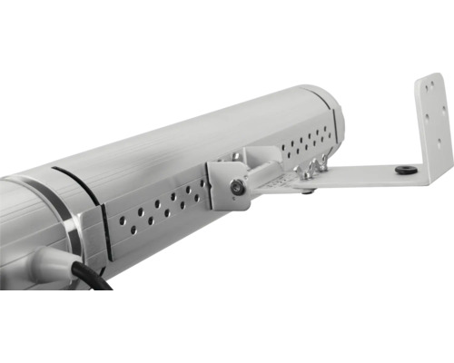 Detailansicht einer Heizstrahler-Halterung zur Wandmontage