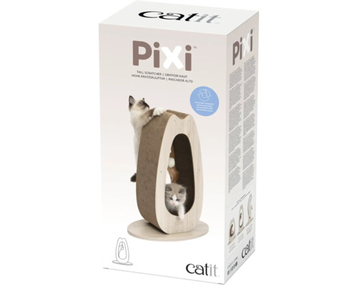 Emballage d''un griffoir Catit Pixi avec chat