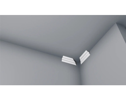 Angle intérieur pour baguette décorative D8, longueur de côté 19 cm Deux moulures d''ornement dans le coin d''une pièce