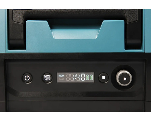 Vue détaillée d''une glacière avec éléments de commande et affichage.