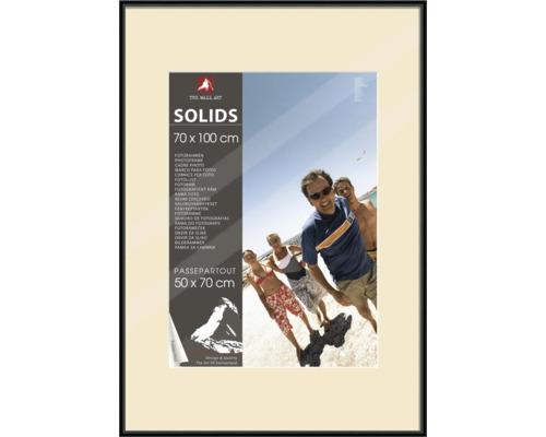 Bilderrahmen Kunststoff schwarz 70x100 cm Bilderrahmen mit Passepartout, 70 mal 100 Zentimeter