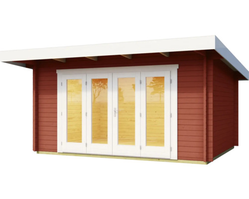 Abri de jardin avec double porte et toit plat