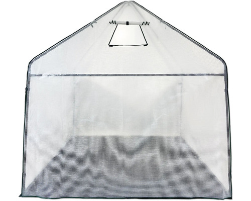 Serre avec film de protection et fenêtre