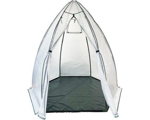 Serre avec porte ouverte