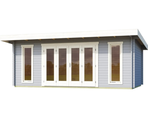 Abri de jardin avec portes fenêtres et fenêtres