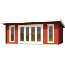 Abri de jardin moderne avec porte à deux vantaux et fenêtres