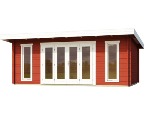 Abri de jardin moderne avec porte à deux vantaux et fenêtres