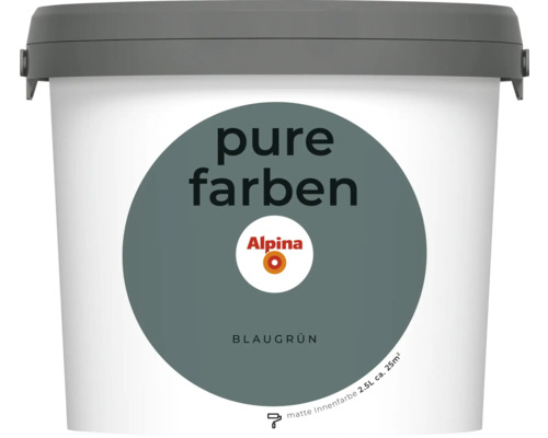 Alpina pure farben Wandfarbe blaugrün 2,5 L