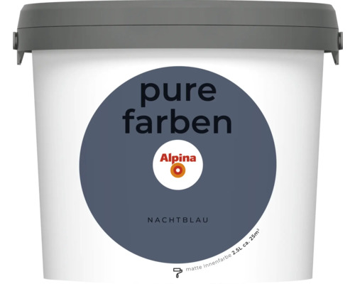 Alpina pure farben Wandfarbe nachtblau 2,5 L