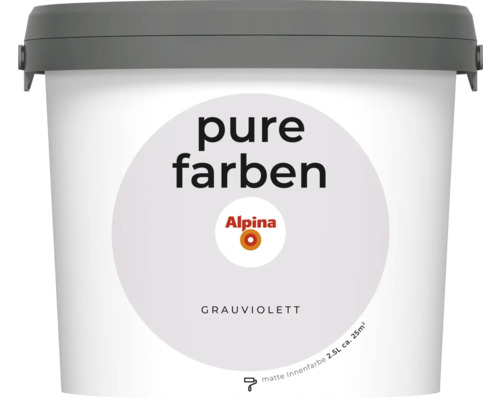 Peinture murale Alpina pure farben gris violet 2,5 l Alpina Pure Farben Peinture d''intérieur Violet-gris, 2,5 litres