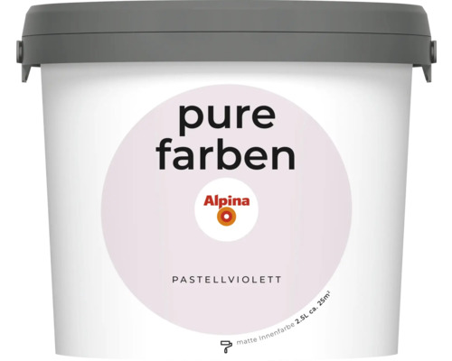 Peinture murale Alpina pure farben violet pastel 2,5 l Alpina Pure Farben Peinture d''intérieur violet pastel en seau, 2,5 litres