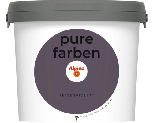 Peinture murale Alpina pure farben violet figue 2,5 l Alpina Pure Farben Peinture d''intérieur violet figue en seau