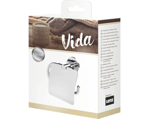 Verpackung eines Papierrollenhalters mit Deckel, Chrom