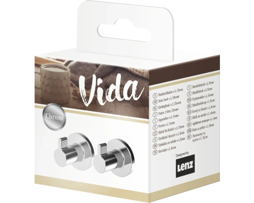 Verpackung mit zwei Handtuchhaken aus Chrom