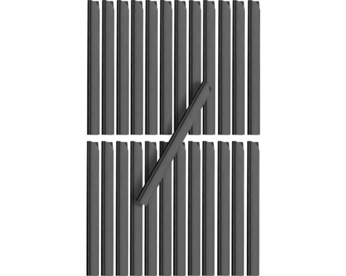 Profilés de serrage Konsta pour panneau rigide simple fil 25 pièces anthracite