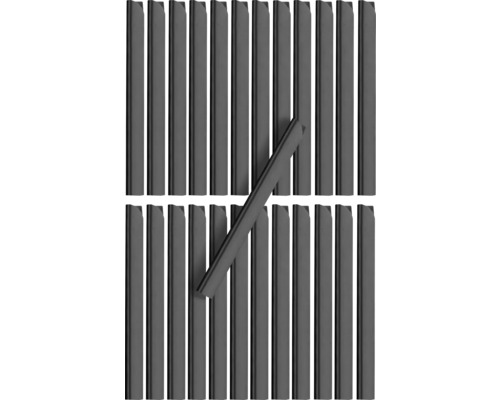 Profilés de serrage Konsta pour panneau rigide simple fil 25 pièces anthracite Plusieurs profilés en plastique pour projets de construction